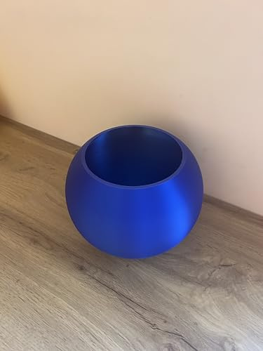 Il Vaso di Consuelo, Vaso Decorativo Sfera Blu, Design Moderno, 20x20x15 cm