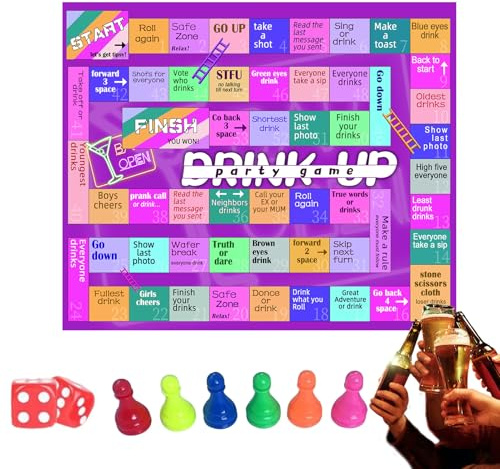 Générique Jeux de fête à Boire – Jeu de société pour Adultes pour soirée en, Jeu de dés stratégique interactif | Divertissement de fête de d'halloween | Voyage, Camping, soirée Entre Amis | pour co