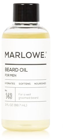 MARLOWE. No. 143 Beard Oil 3 oz, Conditioning Oil for Men, Softer & Fuller Beard Care, 100% Natural Softener with Sunflower & Safflower Oils, Conditions & Nourishes, Fragrance Free