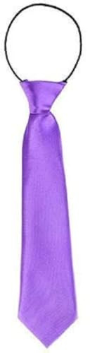 Elastic Boys Neck Tie, Child Kids School Boys Tie Soft Polyester For Formal Wear, Weddings, Prom, Celebration, parties(Purple)