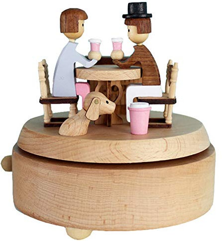 Chonor Scenari Innovativo Carillon di Legno, Premium Creativo Mano Manovella Artigianato in Legno Scatola di Musica - Incontri - Migliore Regalo e Decorazioni Idea per Il Compleanno, Natale