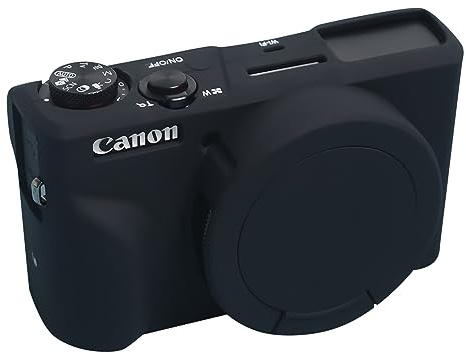 Easy Hood Case for Canon Powershot G7 X Mark III Digital Camera, Soft Silicone Protective Cover with Removable Lens Cover for Canon Powershot G7X Mark III DSLR Camera (Black)