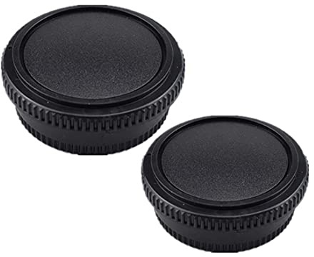 2 pezzi Lens Posteriore Cap+2 pezzi Tappo Corpo compatibile con per Canon FD Mount Lens & FL Mount Lens w/per Canon AE-1P F-1 AV-1 A-1 AE-1 T-80 fotocamera(2 Set)