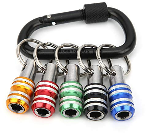 Ausla 5 Stück Bithalter, 1/4 Hex Shank Schraubendreher Bithalter, Bit-Adapter Für 1/4 Knarre, Flexibel Schnellwechsel Bohrerhalter Set Mit Schlüsselbund