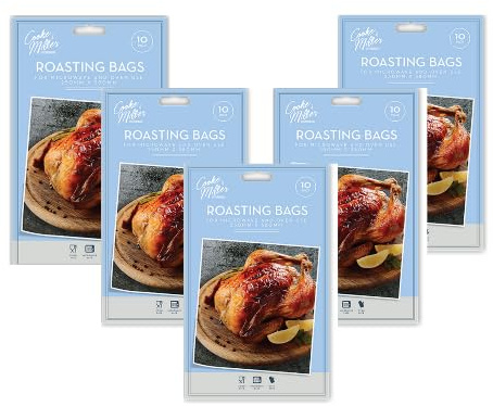 Bratbeutel, ofen- und mikrowellengeeignet, für saftiges Fleisch, 250 mm x 380 mm, 5 x 10 Stück