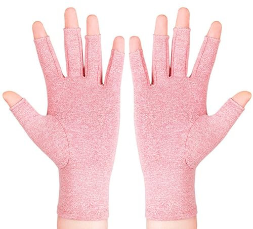 Fitness-Handschuhe für Training, Arthritis Handschuhe, rutschfest Sporthandschuhe Sehnenentzündung Karpaltunnel Rheumatoide Kompressionshandschuhe (Rosa)