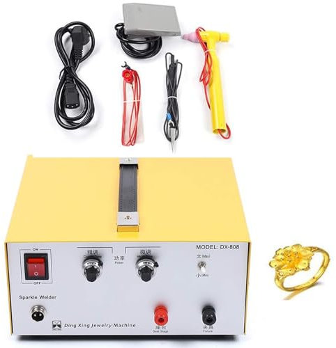 Lakenbroade Jewelry Pulse Spot Welder, 80A 600W Jewelry Welding Machine, Pulse Welding Machine, Sparkle Spot Welder Portable Spot Welding Machine, 0.6-80A Adjustable Pulse, with Foot Pedal,110V