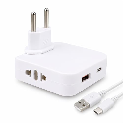 APUKESE Platt grenuttag – extra platt vägguttag med 1 USB + 1 USB-C + 2 uttag