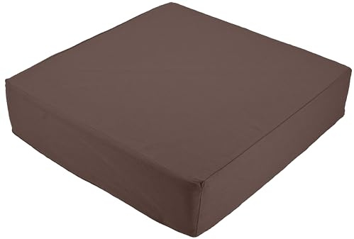 Orthopädisches Sitzkissen Box - 100% Baumwolle 225g/m² mit Kaltschaum-Schaumstoff - Qualitatives Stuhlkissen - Feste Qualität - Waschbar (Taupe/Braun, 40x40x10cm)