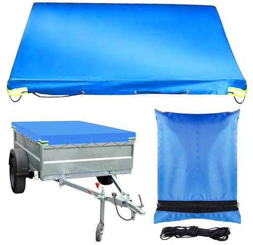 Telone per rimorchio, 209 x 115 x 10 cm, impermeabile, con corda per telone, in PVC, per rimorchi, 750 kg