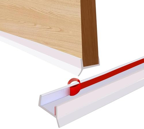 Junta de Perfil de Zócalo de Cocina para Zócalo de Cocina de 15 mm a 18 mm, Caucho de Silicona de Alta Elasticidad, Perfil de Sellado de Espesor para Zócalo de Cocina (Blanco, 3m)