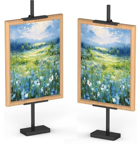 Hawofly Caballete de mesa, soporte de marco de fotos ajustable en altura, hasta 24.8 pulgadas de alto, soporte de póster para exhibición, caballete de exhibición de arte para carteles, para el hogar