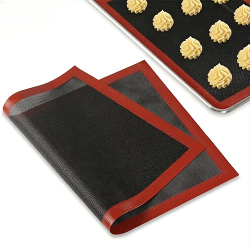 Tappetino da Forno in Silicone Microforato 60x40 cm, Antiscivolo e Riutilizzabile per Teglie, Distribuzione Calore Uniforme