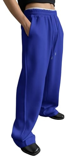 Pantalon Sport Homme Survêtements Homme Droit Ample Thermique Bas De Jogging Hiver Sweatpants Décontractée Grande Taille Jogpant Interieur Taille Elastique Detente Souple Vêtements 2#Bleu XXL
