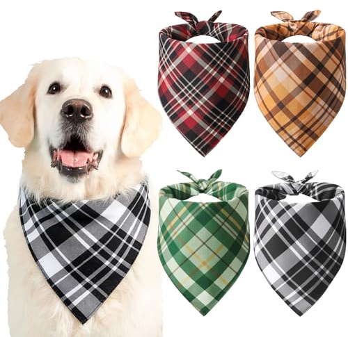 GSrenyu 4 Pcs Dog Bandana Triangle Dog Bandanas