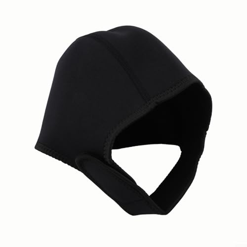 Gdfnmogo Bonnet de bain thermique en néoprène, 5 mm d'épaisseur, protection contre l'eau froide, imperméable et ajustement parfait pour les nageurs, les surfeurs et les plongeurs adultes (noir)