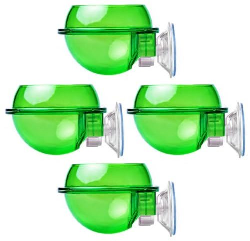 MINAOLULUS Cuenco para Reptiles Paquete de 4 Piezas con Ventosa Seguro y Superficie Lisa, Material Abs para Alimentar y Mantener Mascotas Reptiles en Terrarios