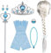 Vicloon ELSA Eisprinzessin Set of 9,ELSA Handschuhe,Upgrade Prinzessin Tiara Braid,Zauberstab Mädchen and Prinzessin Krone Ohrringe Ringe