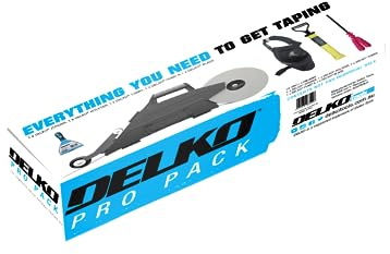DELKO Pro Pack - includes the ZÜNDER drywall taping tool, DELKOholster tool belt, DELKOturbo mixing paddle, DELKOpump speed filler compound tube and the DELKOblade 2-in-1 taping knife