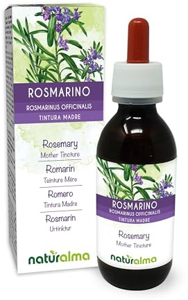 Rosmarin (Rosmarinus officinalis) blad Alkoholfri modertinktur Naturalma - Flytande extrakt i droppar 120 ml - Kosttillskott - Vegan