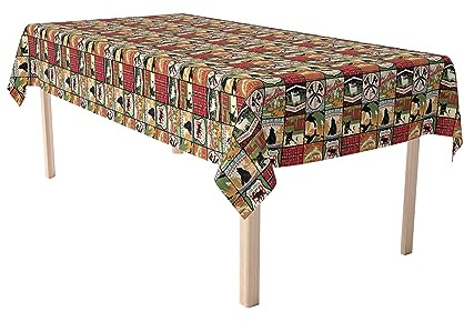 Fabric Textile Products, Inc. Rectangular Tablecloth, 100% Cotton, 52x84, Great Outdoors Patchwork