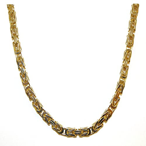 Collier chaine Royale Byzantine plaqué or 7mm 60cm bijoux cadeaux homme femme