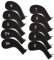 Golf Iron Headcovers Golf Club Head Cover Iron Wedge Head Protector with Zip and Embroidered Numbers (Black)