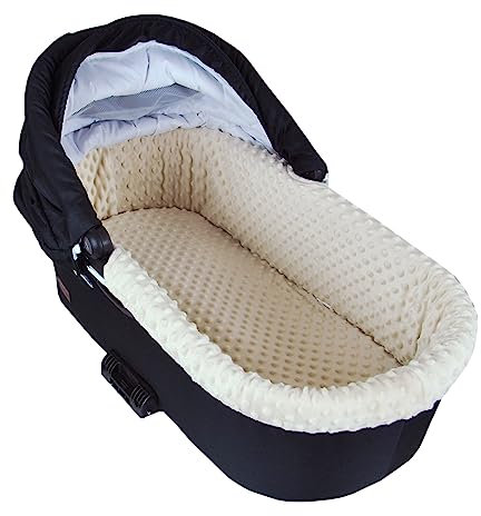 BABYLUX Nestchen für Kinderwagen Stubenwagen BABYWANNE + Matratze 2 Tlg Set Doppelseitig (W16 - Ecru + Africa Tiere)
