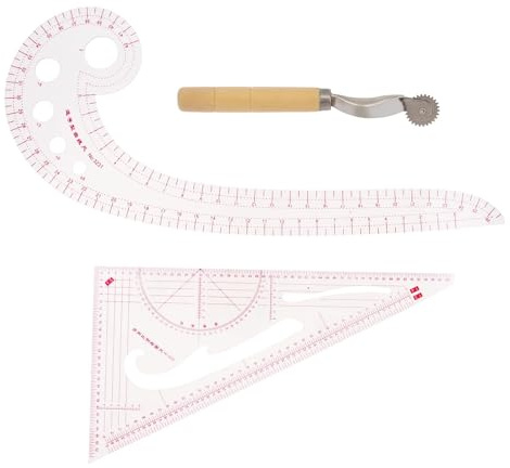 Smgda 3PCS Sewing Ruler Set, French Curve Ruler, Metric Clear Plastic Ruler, Sewing Accessories Tools for Dressmaking Pattern, Flexible Quilting Ruler for Beginners Tailors Designers DIY Clothing