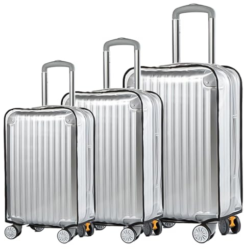 3 pezzi di custodia protettiva per valigie trasparente, set di valigie da 20+24+28 pollici, custodia per valigie in PVC, copertura protettiva impermeabile e antipolvere per valigie, custodia per