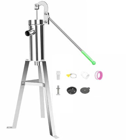 Bomba Manual Para Pozo De Acero Inoxidable, Bomba Manual Para Pozo Profundo, Para Bombear Agua Subterránea Para Jardín, Bomba De Agua Para Riego, Rango De Succión De (Size:Well Pump+42cm/16.5'' Stand)