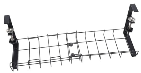 Sewroro Organizador de Cables para Escritorio Bandeja Resistente para Gestión de Cables Debajo del Escritorio Soporte Compacto para Regletas y Adaptadores para Oficina y Hogar