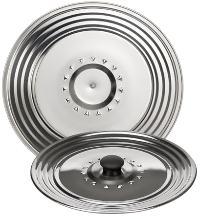 Juego de 2 tapas para cacerola universal Ø16/18/20 - Ø22/24/26 cm – Tapas para ollas y sartenes – Tapa cacerola – Tapa de acero inoxidable – tapa sarten – tapaderas para sartenes – tapas sartenes