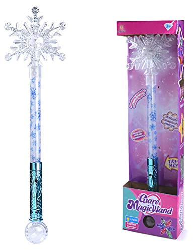 Stylebest Bacchetta Magica Fiocco di Neve, Bastone Luminoso da Fata Principessa con 3 Effetti di Luce Convertibili e Proiezione, Plastica ABS Altamente Trasparente, per i Bambini (Bianca)