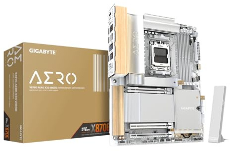 GIGABYTE X870E AERO X3D WOOD Motherboard - Supports AMD Ryzen 9000 CPUs, 16+2+2 Phases Digital VRM, up to 9000Hz DDR5 (OC), 2xPCIe 5.0 + 2xPCIe 4.0, Wi-Fi 7, 5GbE LAN, USB 4