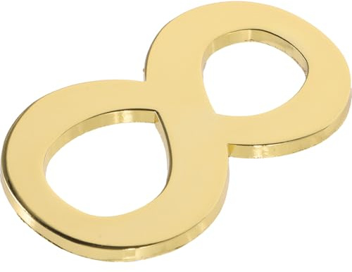 TEHAUX Metal Magnetic House Number 8 for Door and Mailbox, Solid Gold Finish Vertical Number Plaque with Strong Magnet for Outdoor Home, Hotel, Rental Property