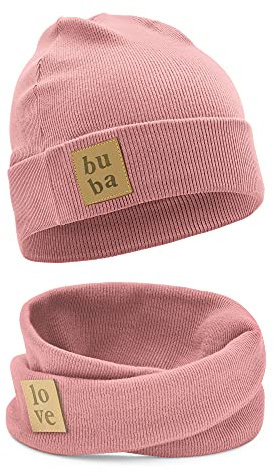 Bubalove - Mütze und Schal Set - Baumwollmütze - Kragen für Baby - Baumwollmütze und Halswärmer - Strickmütze - Mütze und Schals - Kinder Kindermütz