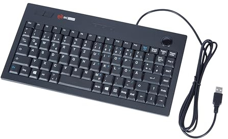 MCSaite Wired Trackball Tastatur mit Tastatur und Roll Maus Combo - 11.8x7.5x1.4 Zoll nach - für PC Laptop Notebook Desktop - QWERTZ Deutsch