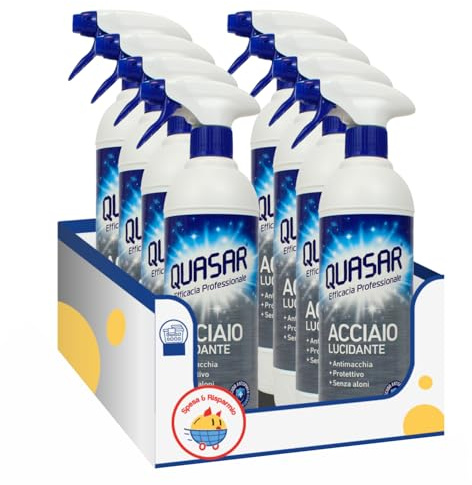 Lucidante Acciaio Antimacchia per Superfici Inox – 580 ml – Variazioni 4/8/12 Pezzi (8)