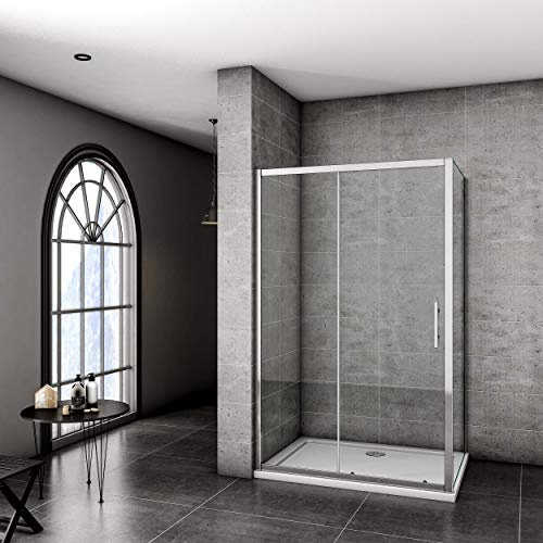 1400x700mm Sliding Shower Door Modern Bathroom Shower Enclosure Cubicles + Side Panel