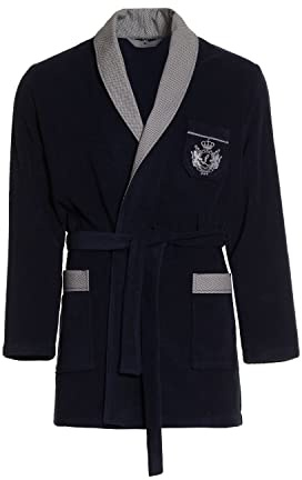 Revise Robe de chambre courte - élégant - chaud - coton - RE-400 bleu foncé C1- taille XL