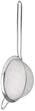 BergHOFF Essentials 18/8 Stainless Steel Fine Mesh Strainers, Long, Ergonomically Designed Handle, Dishwasher Safe (5 inches)