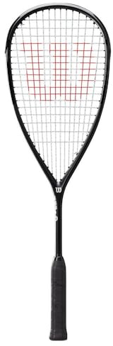 Raqueta de Squash Wilson Pro Staff Team, Proporciona Manejo Equilibrado, con Cuerdas Mejoradas, Agarre Fácil y un Diseño Elegante, Color: Negro, Talla: 0