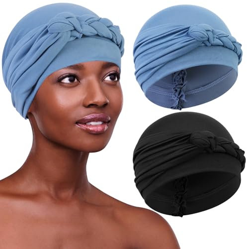XEPST 2 Stück Frauen Chemo Hüte Turban Damen Chemo-Turbane Kopfbedeckung Beanie Mütze Kappe für Frauen Krebs Patienten Haarausfall