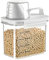 Fyfjur Cereal Containers, Cereal Storage Containers with Measuring Cup, Rice Storage Container with Lids Airtight, Pet Food Storage Container, Flour Container for Rice, Pasta, Washing Powder, 1100ML
