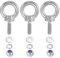 PATIKIL M3 x 9mm Bullone Occhiello a Spalla Sollevamento, 3pz Bullone a Occhiello Filettato Ring Sollevamento in Acciaio Inossidabile 304 con Rondelle Dadi