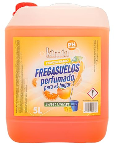 KIMIA - Fregasuelos Concentrado Sweet Orange 5L | Fregasuelos Perfumado Hogar | Limpiador Suelo | Limpieza Profunda | Aroma Dulce y Cítrico | Fragancia Fresca y Duradera | Todo Tipo de Superficies