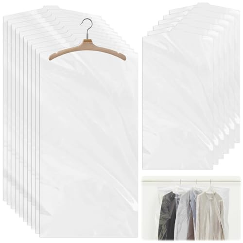 TNOMSNO 50Pcs Fundas Ropa Armario de Plástico, 60x120cm Bolsas Transparentes para Ropa Cubierta de Polvo para Ropa, Fundas Ropa Antipolvo para Chaquetas Camisas Funda Traje (60 x 120 cm)