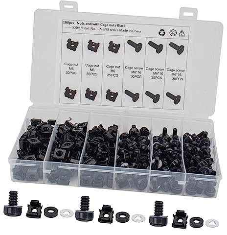 BUGUUYO 1set Viti Per Montaggio Con Dadi Cassa Per Rack Di Viti Dadi Cassa e Rondelle Struttura Resistente e Facile Da Installare Per Armadi e Macchinari