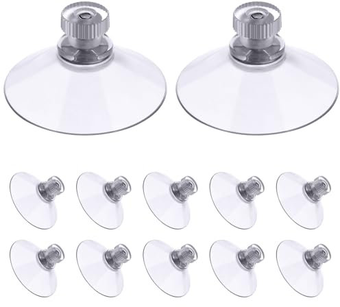 Flintronic 12 Pezzi Ventose Ø 50mm, Ventose piccole, Ventose Trasparenti, Ventosa Versatili in Plastica di Gomma, Ventose per Parasole Auto, per Bagno, Cucina, Ufficio, Specchio, Vetro, Finestra